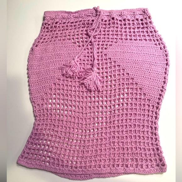 Hand Made New Beautiful Lilac | Levander Crocheted Top & Mini Skirt Fits M/L - Picture 9 of 13